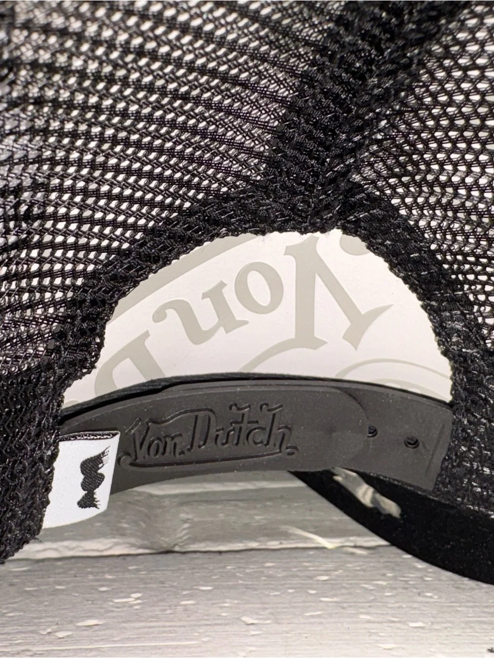 Von Dutch Black and White Trucker Hat with Winged Eye Patch - Picture 6 of 9